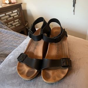 Birkenstock Papillio Soley Wedge Sandals in Black Size   8.5